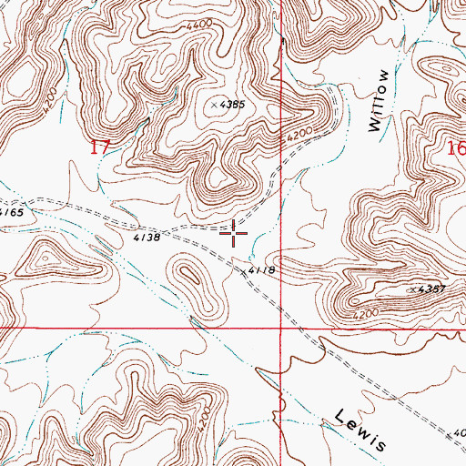 Topographic Map of Willow Canyon, NM