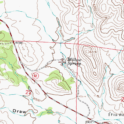 Topographic Map of Willow Spring, NM