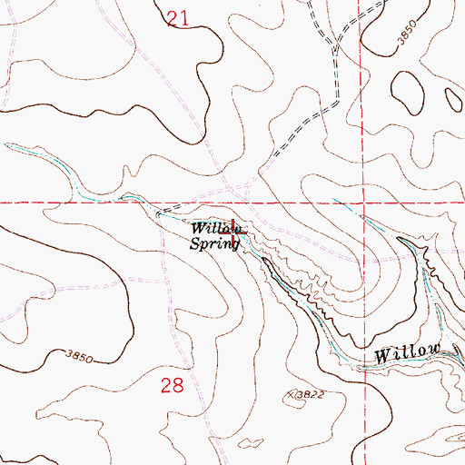Topographic Map of Willow Spring, NM