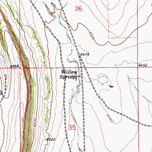 Topographic Map of Willow Springs, NM
