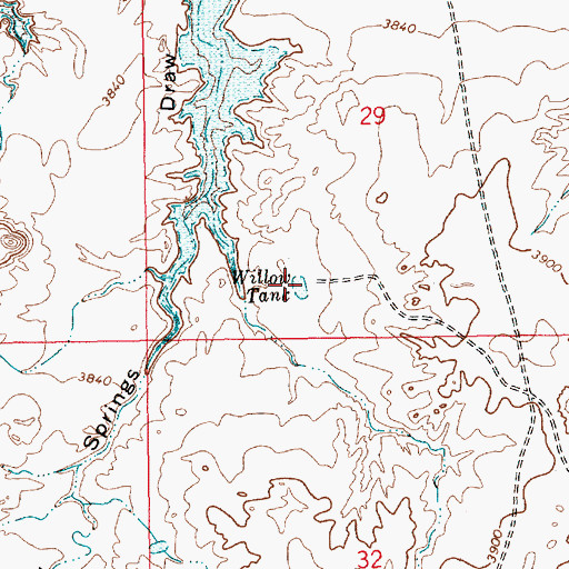 Topographic Map of Willow Tank, NM