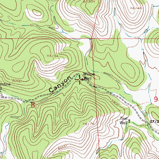 Topographic Map of Willow Well, NM