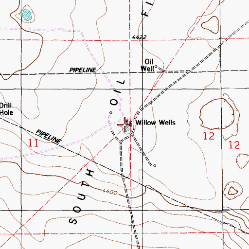 Topographic Map of Willow Wells, NM