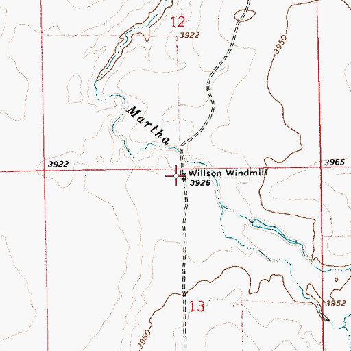Topographic Map of Willson Windmill, NM