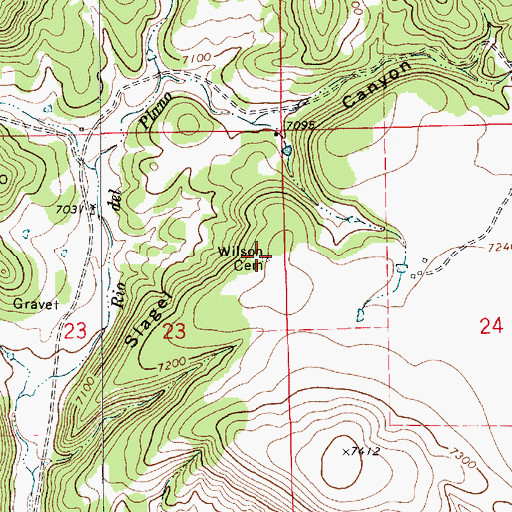 Topographic Map of Wilson Cemetery, NM