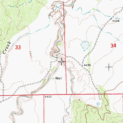 Topographic Map of Wilson Creek, NM