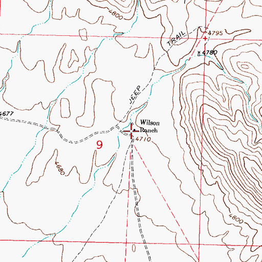 Topographic Map of Wilson Ranch, NM