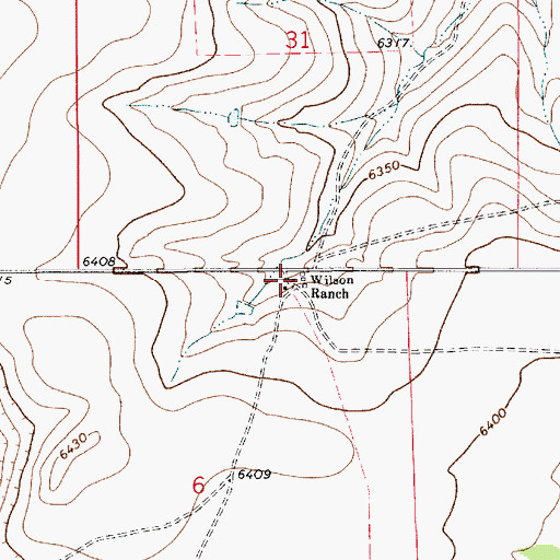 Topographic Map of Wilson Ranch, NM