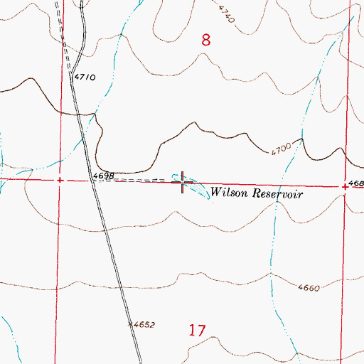 Topographic Map of Wilson Reservoir, NM