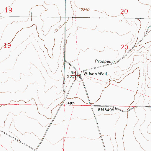 Topographic Map of Wilson Well, NM