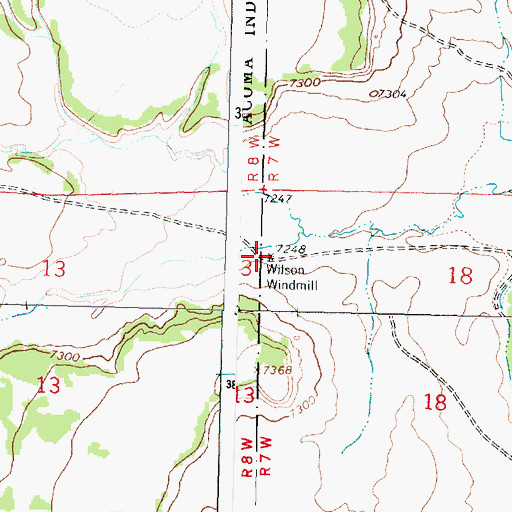Topographic Map of Wilson Windmill, NM