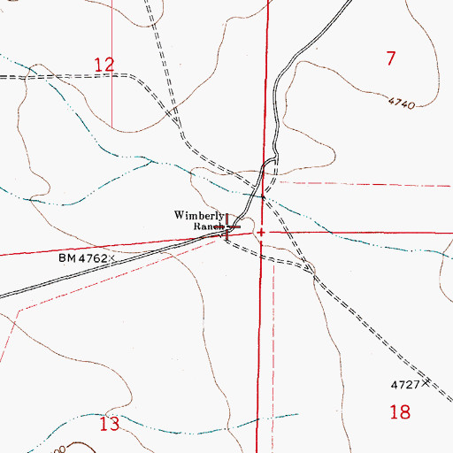 Topographic Map of Wimberly Ranch, NM
