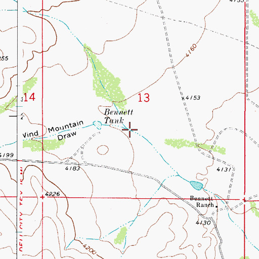 Topographic Map of Wind Mountain Draw, NM