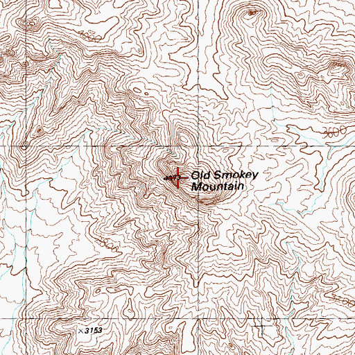 Topographic Map of Old Smokey Mountain, AZ