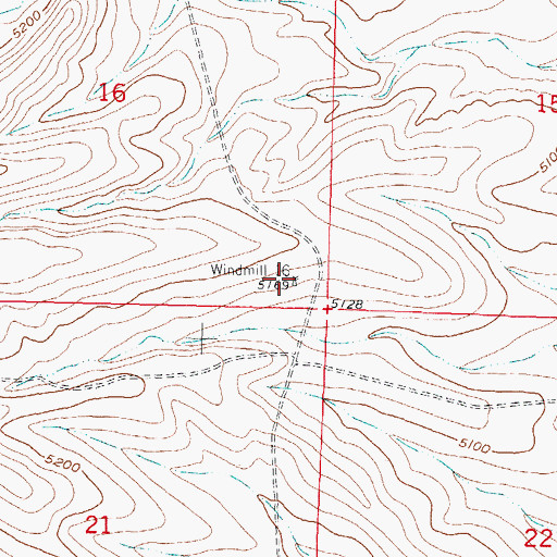 Topographic Map of Windmill 16, NM