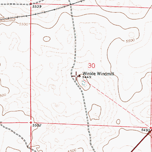 Topographic Map of Winkle Windmill, NM