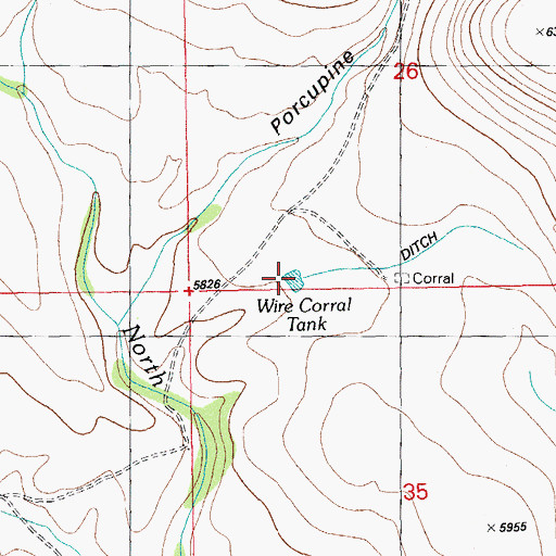 Topographic Map of Wire Corral Tank, NM