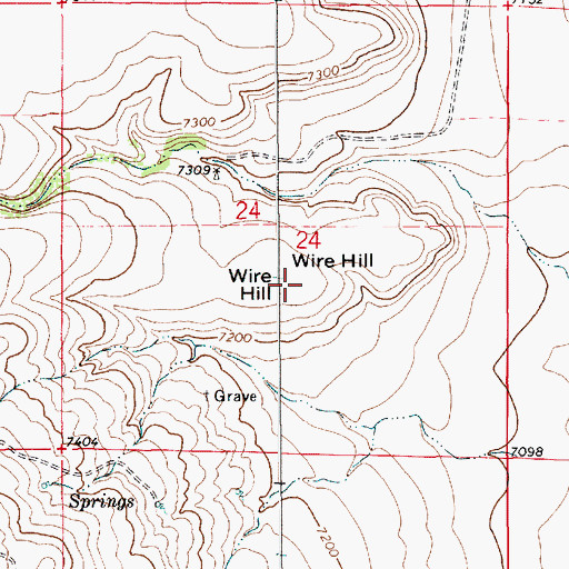 Topographic Map of Wire Hill, NM