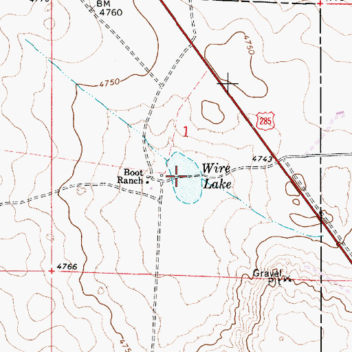 Topographic Map of Wire Lake, NM