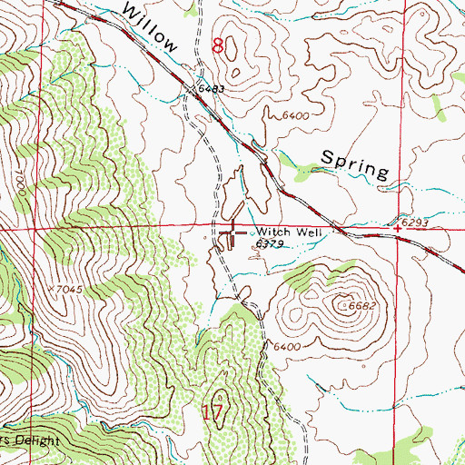 Topographic Map of Witch Well, NM