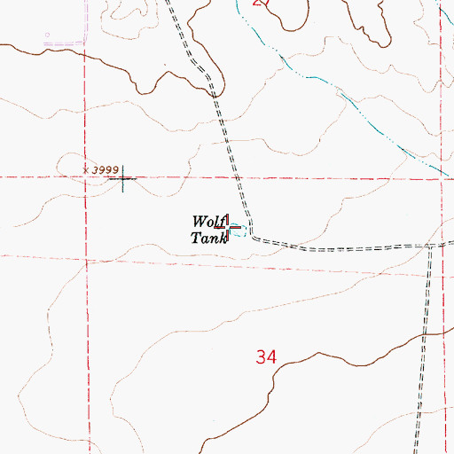 Topographic Map of Wolf Tank, NM