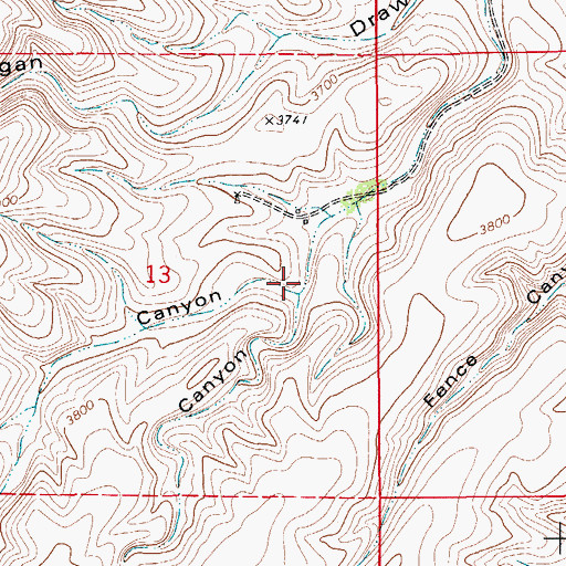 Topographic Map of Wood Canyon, NM