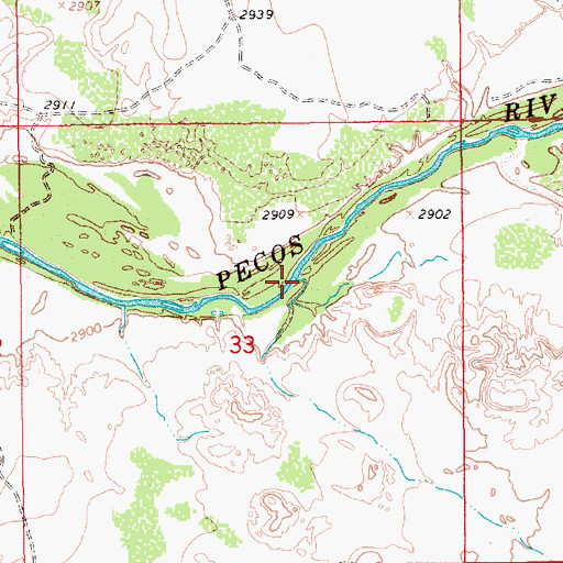 Topographic Map of Wood Draw, NM