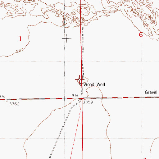 Topographic Map of Wood Well, NM