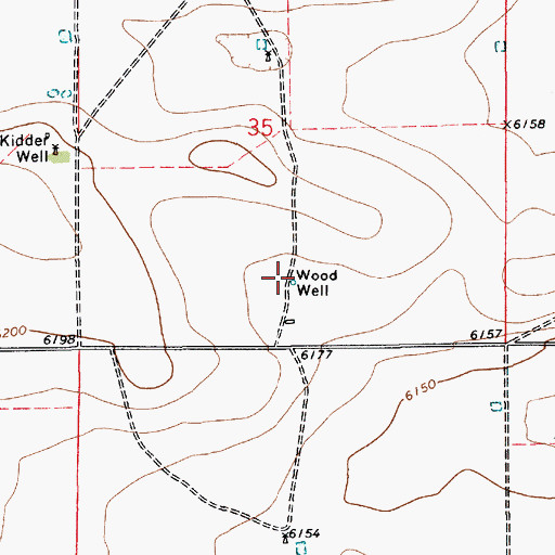 Topographic Map of Wood Well, NM