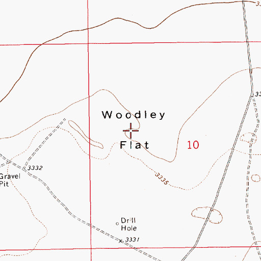 Topographic Map of Woodley Flat, NM