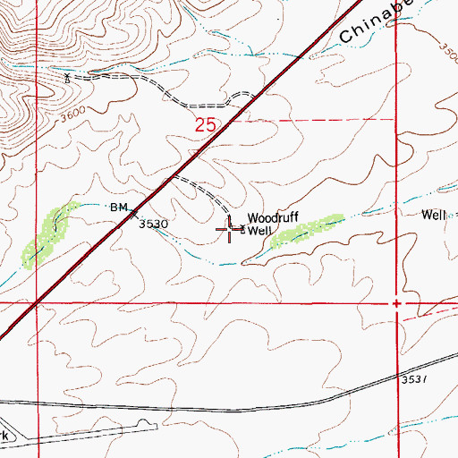Topographic Map of Woodruff Well, NM
