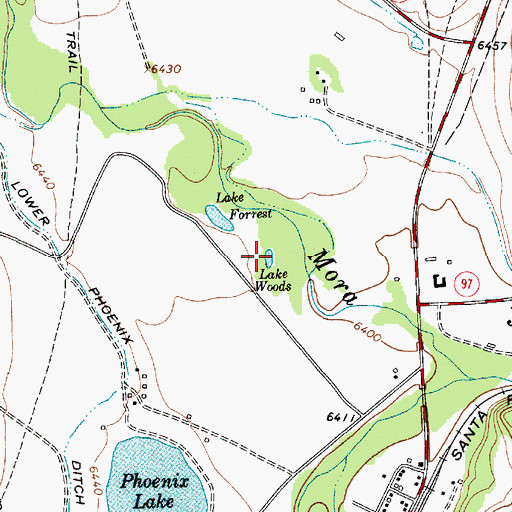 Topographic Map of Lake Woods, NM