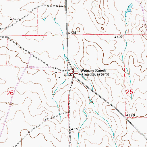 Topographic Map of Wooten Ranch, NM