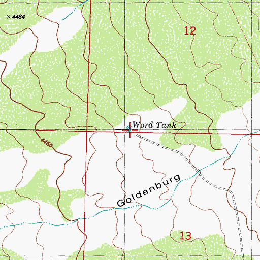 Topographic Map of Word Tank, NM