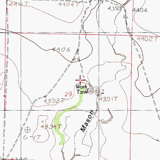 Topographic Map of Work Tank, NM