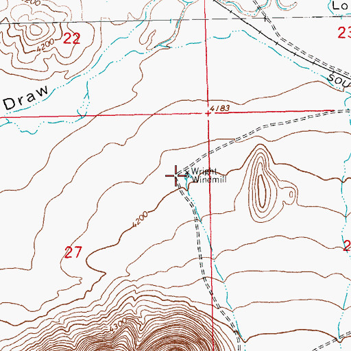 Topographic Map of Wright Windmill, NM