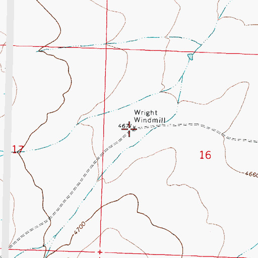 Topographic Map of Wright Windmill, NM