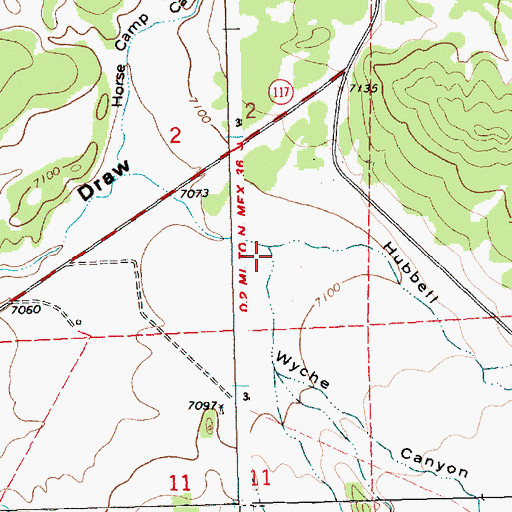 Topographic Map of Wyche Canyon, NM