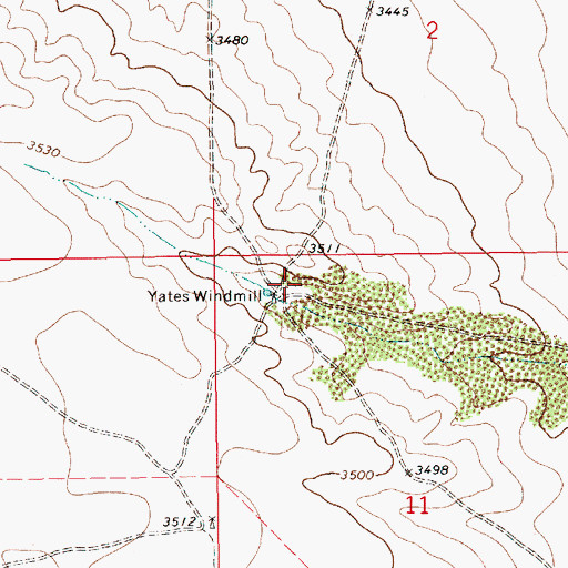 Topographic Map of Yates Windmill, NM