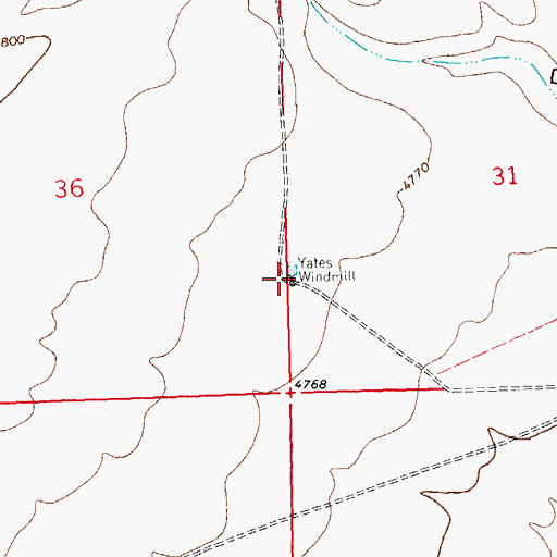 Topographic Map of Yates Windmill, NM