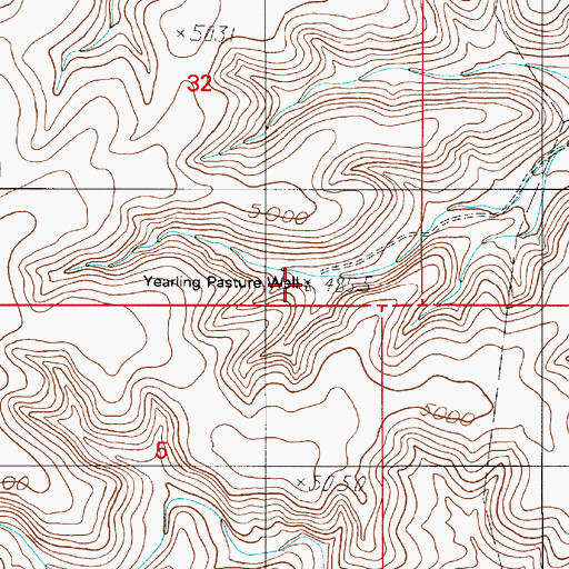 Topographic Map of Yearling Pasture Well, NM