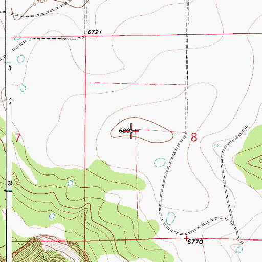 Topographic Map of Yegua Mesa, NM