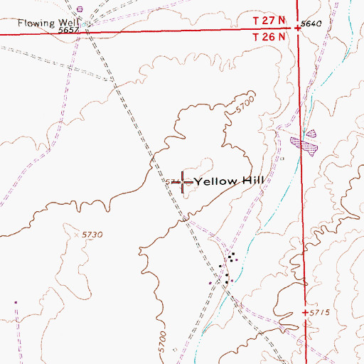 Topographic Map of Yellow Hill, NM