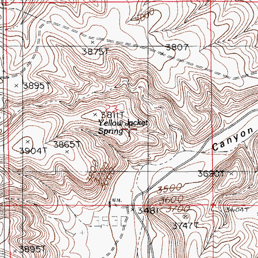 Topographic Map of Yellow Jacket Spring, NM