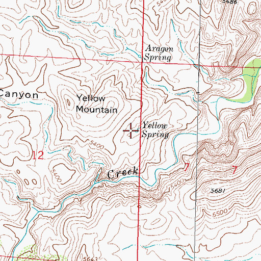 Topographic Map of Yellow Spring, NM