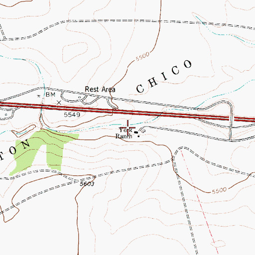 Topographic Map of York Ranch, NM