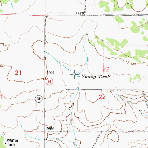 Topographic Map of Young Tank, NM