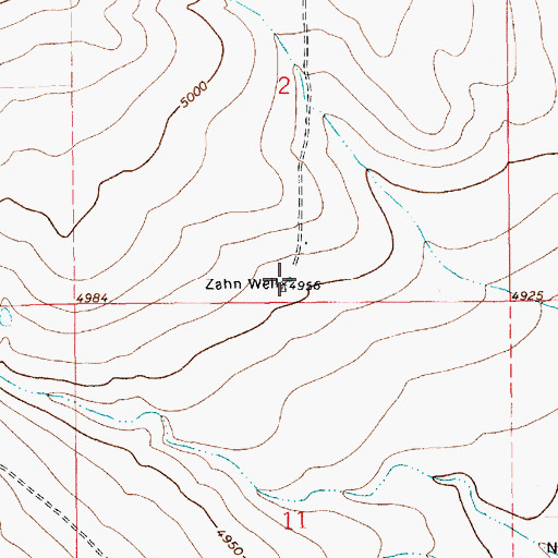 Topographic Map of Zahn Well, NM
