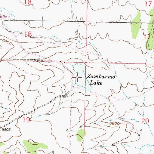 Topographic Map of Zambarmo Lake, NM