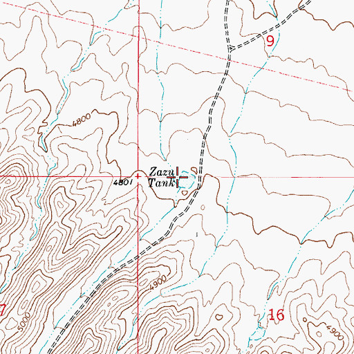 Topographic Map of Zazu Tank, NM
